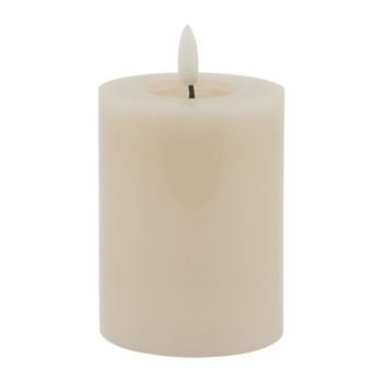 Luxe Collection Melt Effect 3 x 4 Led Candle - Wax - L8 x W8 x H10 cm - Taupe