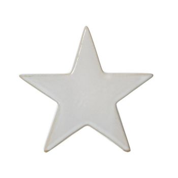 Small Standing Star Decoration - Ceramic - L4 x W13 x H12 cm - White