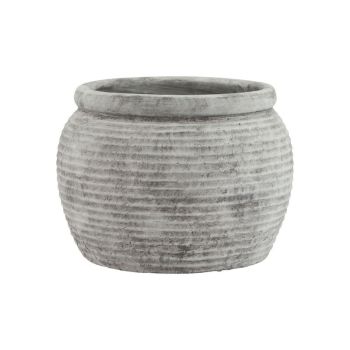 Athena Rimmed Plant Pot - Ceramic - L28 x W28 x H20 cm - White