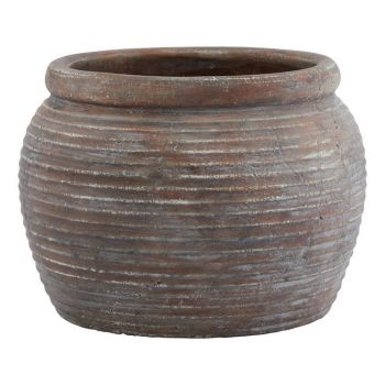 Siena Diameter Rimmed Plant Pot - Ceramic - L28 x W28 x H20 cm - Brown