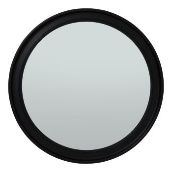 Round Framed Large Mirror - Wood - L4 x W120 x H120 cm - Black