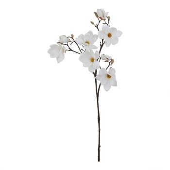 The Natural Garden Collection Magnolia - Artificial Flower (Single Stem) - Plastic - H86 cm - White