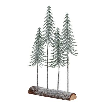 Medium Snowy Spindle Tree Quad in Wood Log - Plastic - W20 x H35 cm - Brown