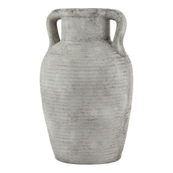 Athena Stone Large Amphora Pot - Ceramic - L26 x W26 x H42 cm - White