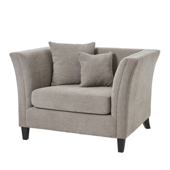 Vesper Cushion Back Snuggle Chair - Wood - L86 x W119 x H81 cm - Taupe