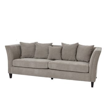 Vesper Cushion Back Three Seater Sofa - Wood - L86 x W223 x H81 cm - Taupe