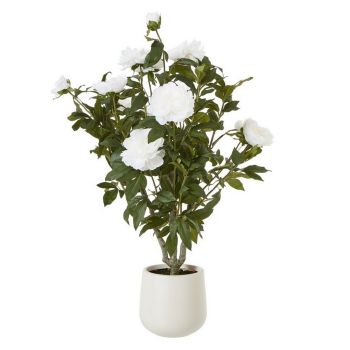 Extra Large Peony Bush in Pot - Plastic - L58 x W63 x H106 cm - White