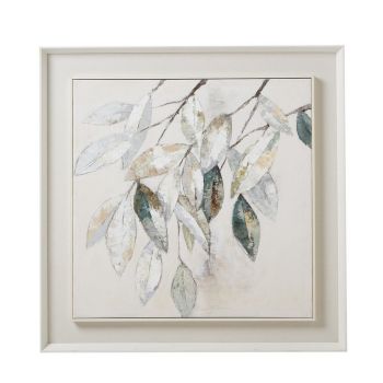 Dolce Mottle Leaf Framed Painting on Canvas - Wood - L5 x W100 x H100 cm - Brown