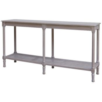 The Serene Rattan Collection Large Console Table - Wood - L40 x W160 x H80 cm - Grey