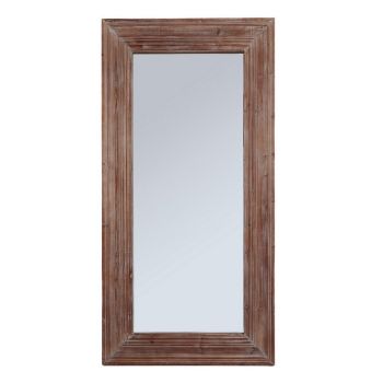 Newby Washed Wood Large Mirror - Glass - L7 x W100 x H200 cm - Brown