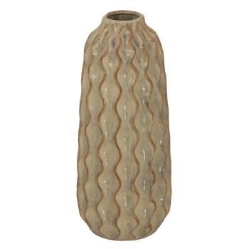Sabbia Collection Tall Wave Vase - Ceramic - L20 x W20 x H47 cm - Brown