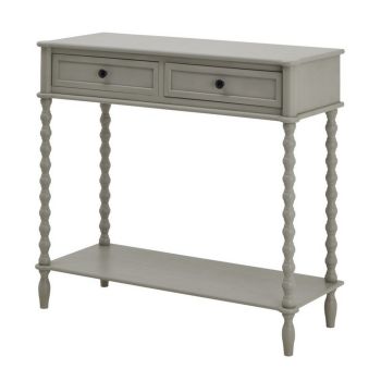 The Camden Collection Two Drawer Console Table - Wood - L35 x W90 x H81 cm - Grey