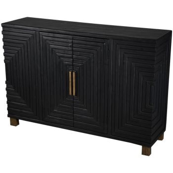 Lennox 2 Door Sideboard - Wood - L34 x W123 x H84 cm - Black