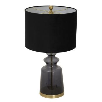 Luxton Urn Lamp with Velvet Shade - Glass - L35 x W35 x H63 cm - Black