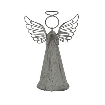 Rustic Standing Angel Decoration - Metal - L6 x W10 x H15 cm - Brown