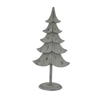 Large Rustic Standing Christmas Tree Decoration - Metal - L9 x W14 x H31 cm - Brown