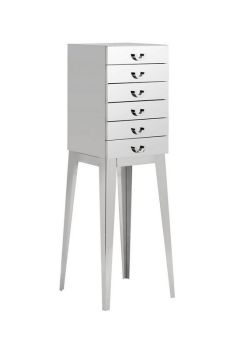 Allure 6 Drawer Chest - Metal - L42 x W40 x H140 cm - Silver