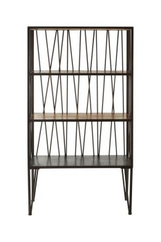 New Foundry Four Tier Shelf Unit - Metal/Wood - L34 x W89 x H160 cm - Natural