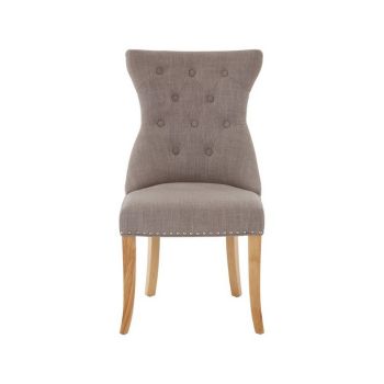 Regents Park Linen Dining Chair - Synthetic/Textile/Wood - L62 x W52 x H96 cm - Brown