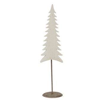 Medium Whitewashed Tall Christmas Tree on Stand - Metal - L12 x W13 x H53 cm - White