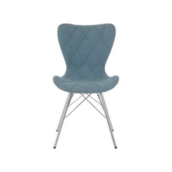 Stockholm Dining Chair - Metal/Textile/Synthetic - L46 x W53 x H87 cm - Blue