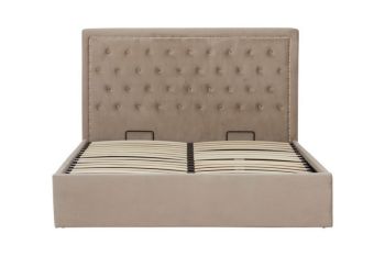 Hannah Double Ottoman Bed - Metal/Wood/Textile - L161 x W145 x H95 cm - Mint Velvet