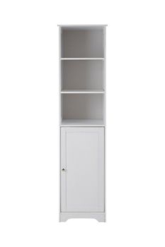 Portern Single Door Cabinet - Wood - L38 x W40 x H160 cm - White