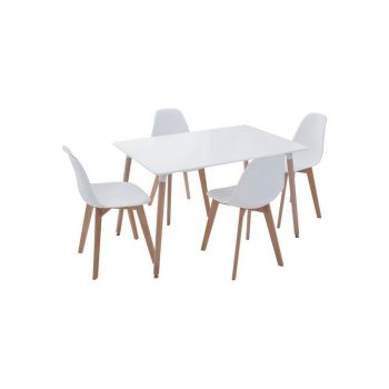 Varberg 5 Piece Dining Set - Wood - L80 x W120 x H8075 cm - White