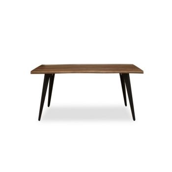 Assia Dining Table - Metal/Wood - L160 x W90 x H76 cm - Brown