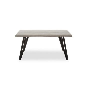 Andry Rectangle Dining Table - Metal/Wood - L90 x W160 x H76 cm - Grey