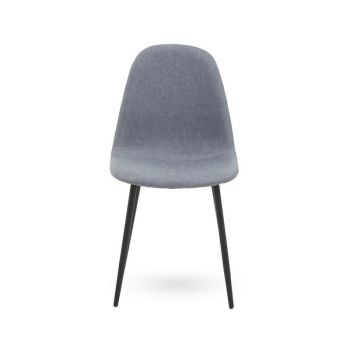 Salford Dining Chair - Metal/Textile/Synthetic - L52 x W44 x H89 cm - Black/Grey