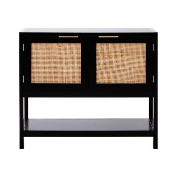 Sherman Side Cabinet - Metal/Wood - L38 x W85 x H73 cm - Black