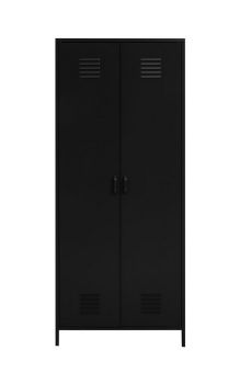Academy Two Door Wardrobe - Metal - L50 x W76 x H180 cm - Black