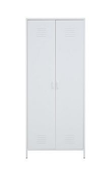 Academy Two Door Wardrobe - Metal - L50 x W76 x H180 cm - White