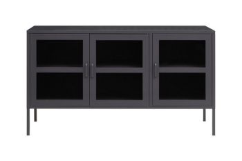 Acier Three Door Sideboard - Metal - L45 x W140 x H80 cm - Grey