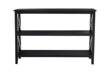 Heritage Three Shelf Large Bookcase - Wood - L40 x W120 x H81 cm - Black
