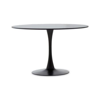 Laila Large Dining Table - Wood/Metal - L120 x W120 x H75 cm - Black