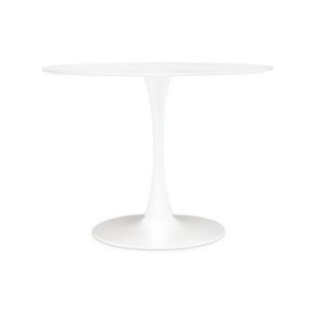 Laila Small Dining Table - Wood/Metal - L105 x W105 x H16 cm - White