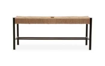 Bandar Bench - Wood - L35 x W110 x H45 cm - Black/Natural