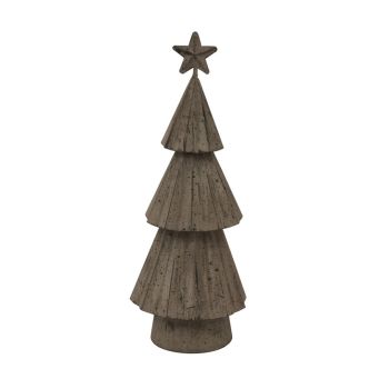 Rustic Bough Christmas Tree with Star - Metal - L6 x W8 x H23 cm - White