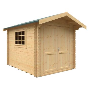 10x8 The Marlborough 28mm Cabin - L295 x W235 x H251.3 cm - Solid Wood/Softwood/Pine - Natural