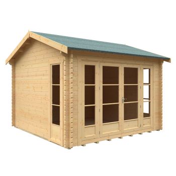 12x12 Bamber 44mm Cabin - L355 x W355 x H282.9 cm - Solid Wood/Softwood/Pine - Natural