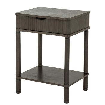 Reed Collection 1 Drawer Side Table - Wood - L35 x W45 x H61 cm - Grey