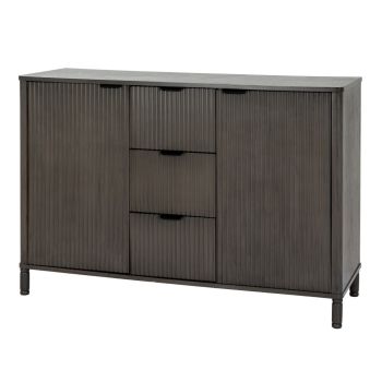 Reed Collection 3 Drawer 2 Door Sideboard Cabinet - Wood - L40 x W115 x H80 cm - Brown