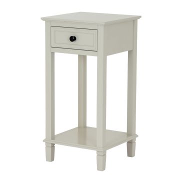 Belmont Collection 1 Drawer Lamp Table - Wood - L36 x W36 x H72 cm - White