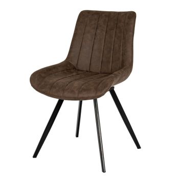 Malmo Coffee Swivel Dining Chair - Metal - L63 x W57 x H86 cm - Dark Brown
