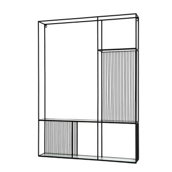 Axis Shelf Unit with Glass Shelves - L12 x W80 x H110 cm - Black