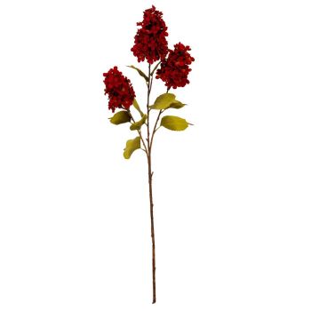 Dark Red Spear Hydrangea Spray Artificial Flower - Plastic - H97 cm - Red