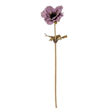 Purple Anemone Stem Artificial Flower - Plastic - L10 x W10 x H38 cm - Purple