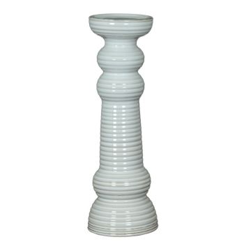 Sile Large Pillar Candle Holder - Ceramic - L12 x W12 x H38 cm - White